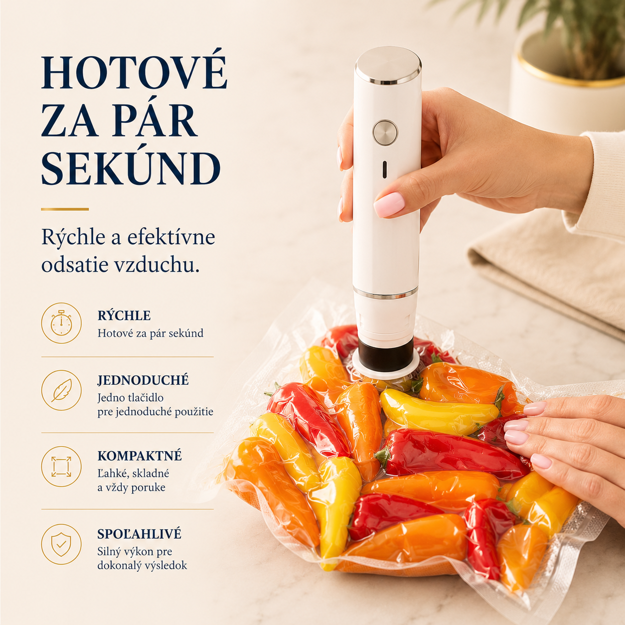 Ručná vákuovačka na potraviny